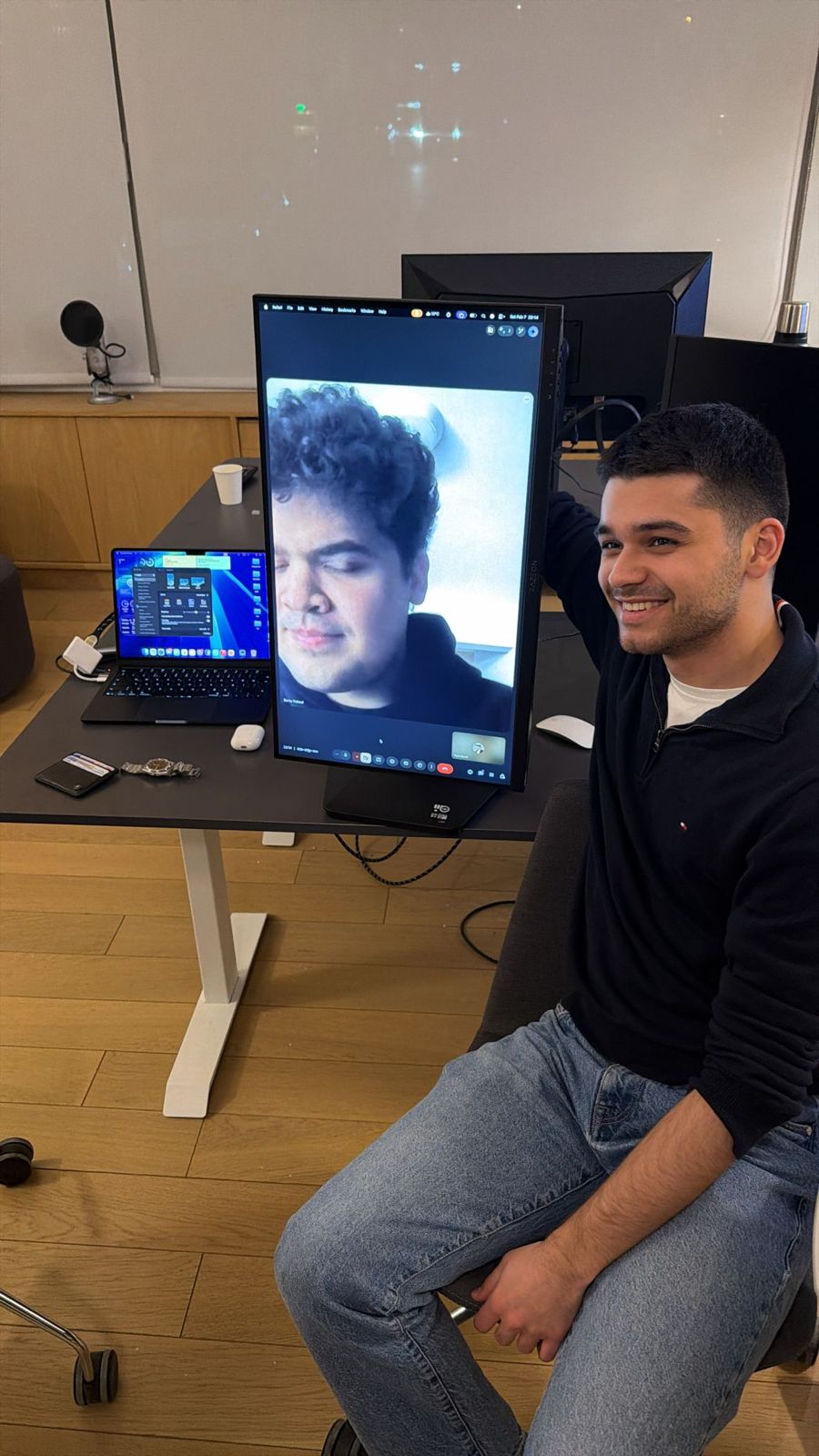 Team collaborating at the office